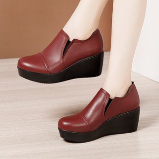 Platform Wedge-Heel Ankle Boots