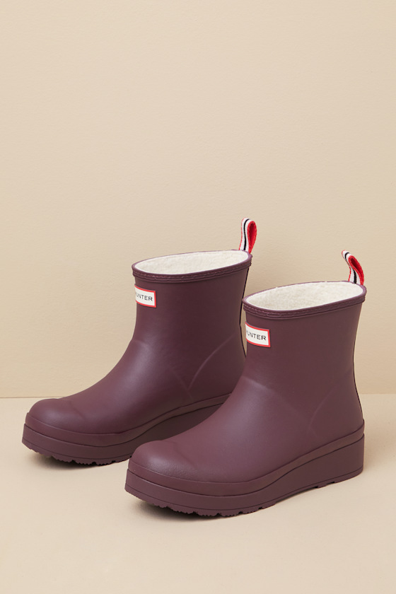 Play Chestnut Crust Shearling Short Rain Boots