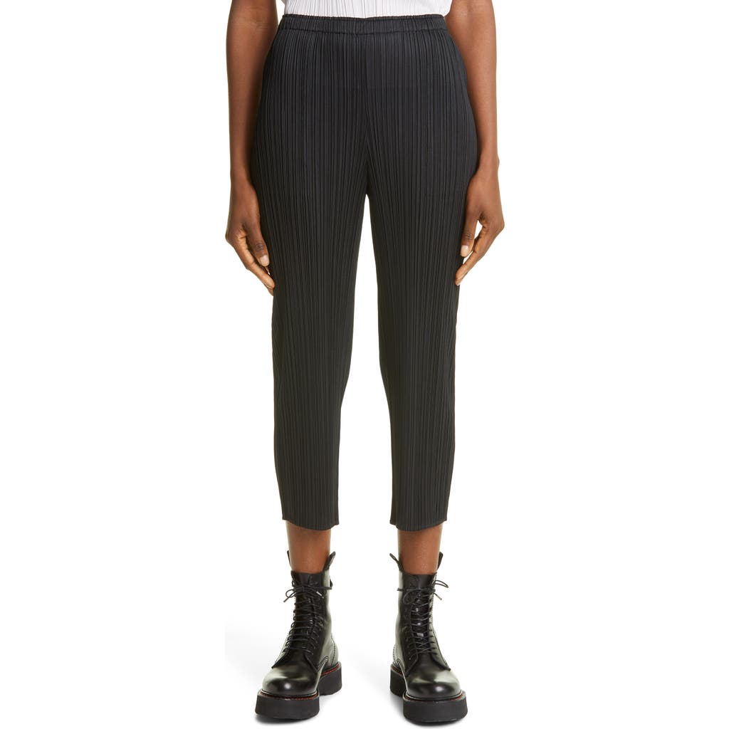 Pleats Please Issey Miyake Pleated Crop Skinny Pants in Black at Nordstrom, Size 1