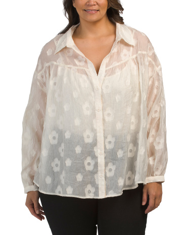 Plus Oversized Blouse for Women | Polyester