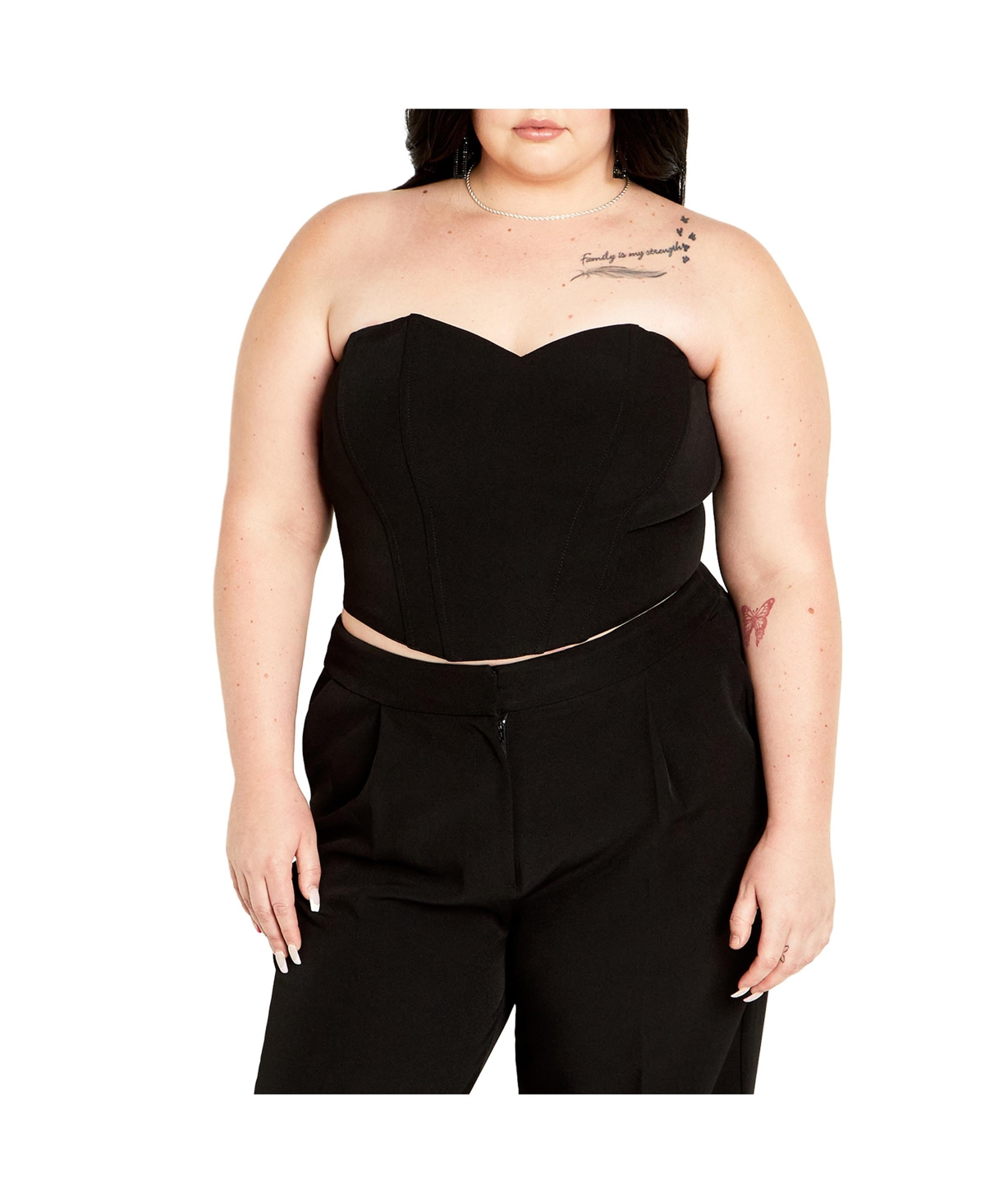 Plus Size Alexis Corset Top - Black