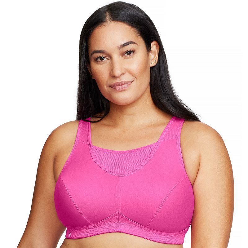 Plus Size Glamorise Full-Figure No-Bounce Camisole Wireless Sports Bra 1066, Women's, Size: 34 D, Rose Purple