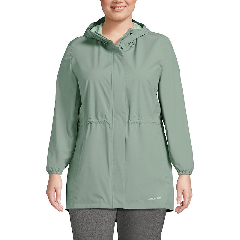 Plus Size Lands' End Hooded Packable Raincoat, Women's, Size: 2XL, Lily Green