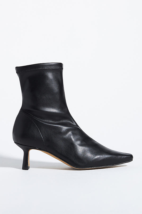 Pointed-Toe Kitten-Heel Boots