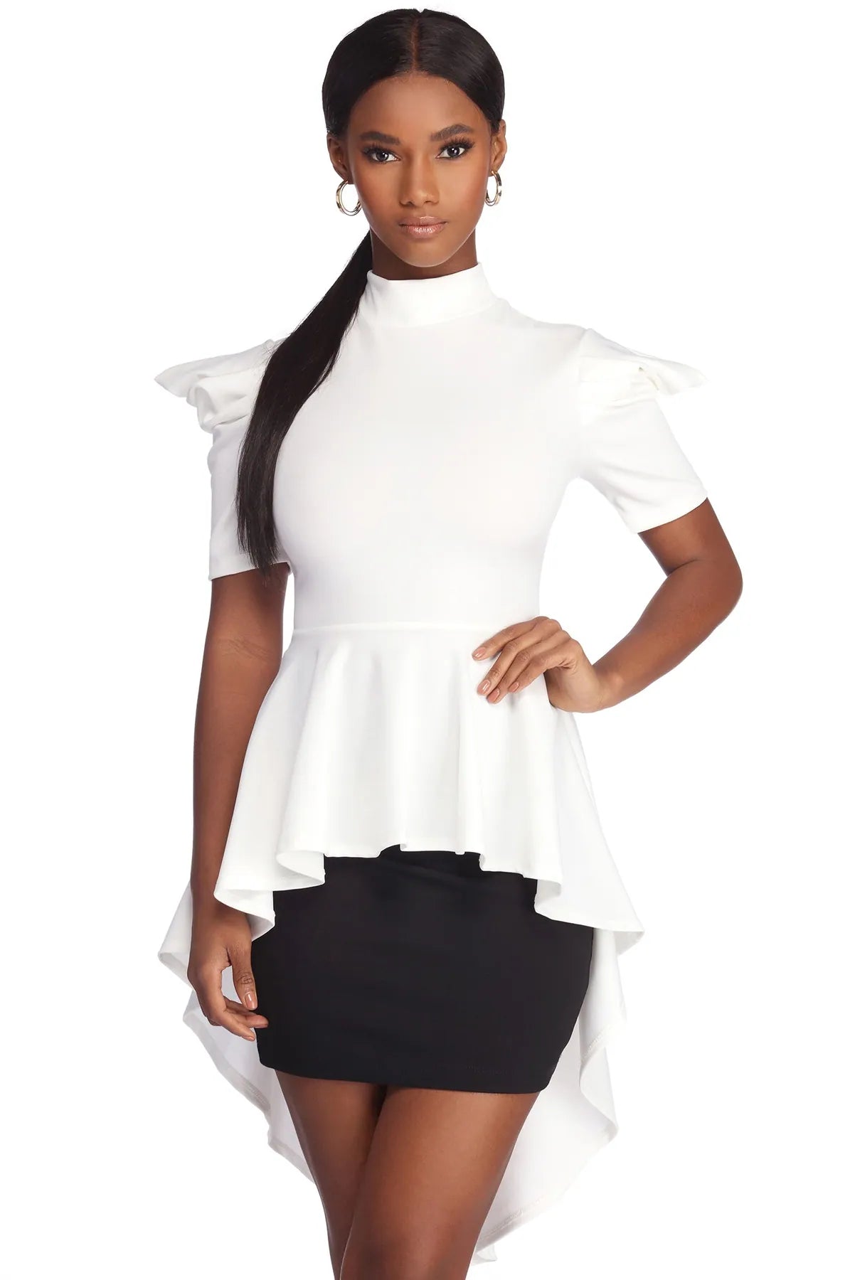 Poised In Peplum Top