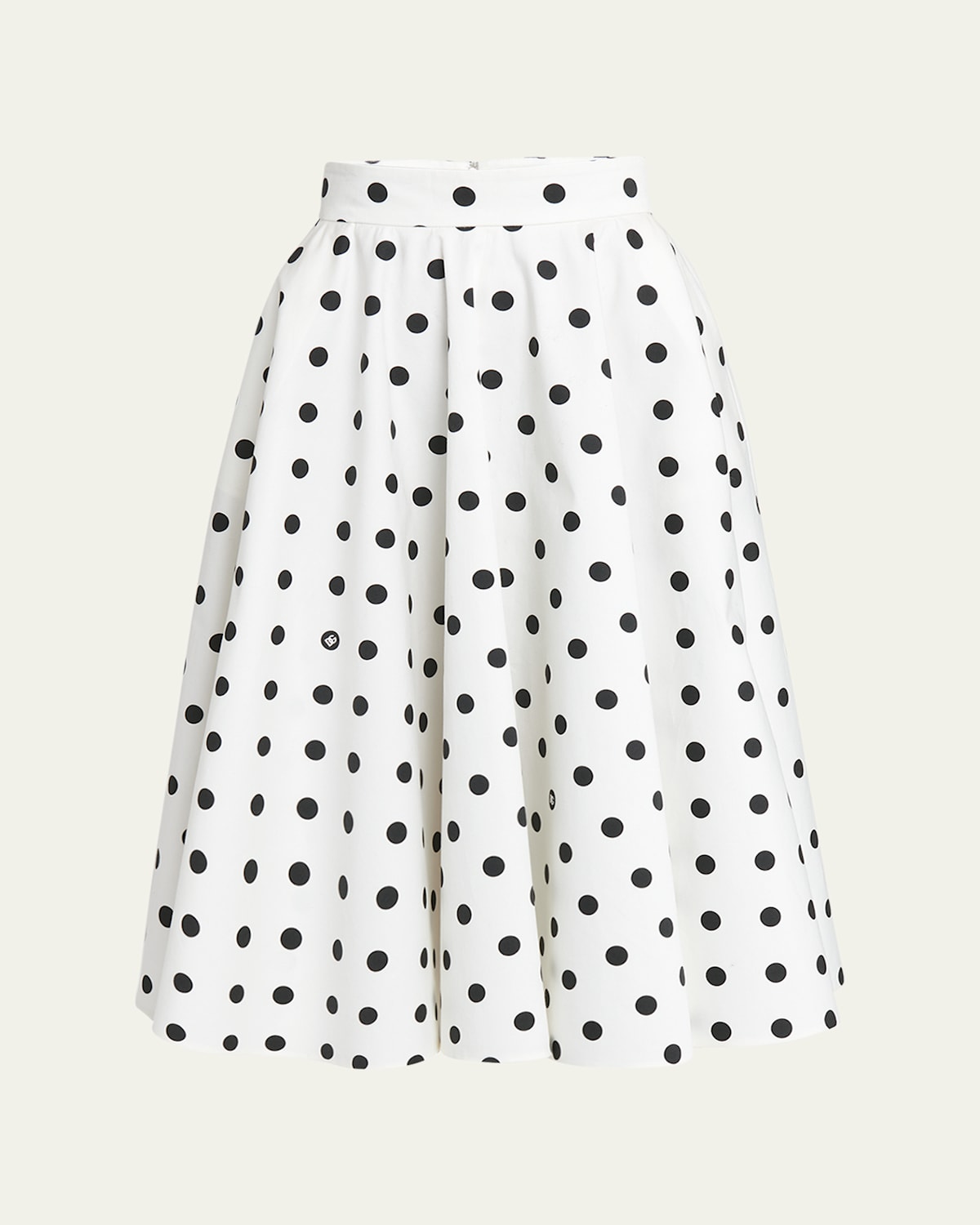 Polka-Dot Circle Midi Skirt