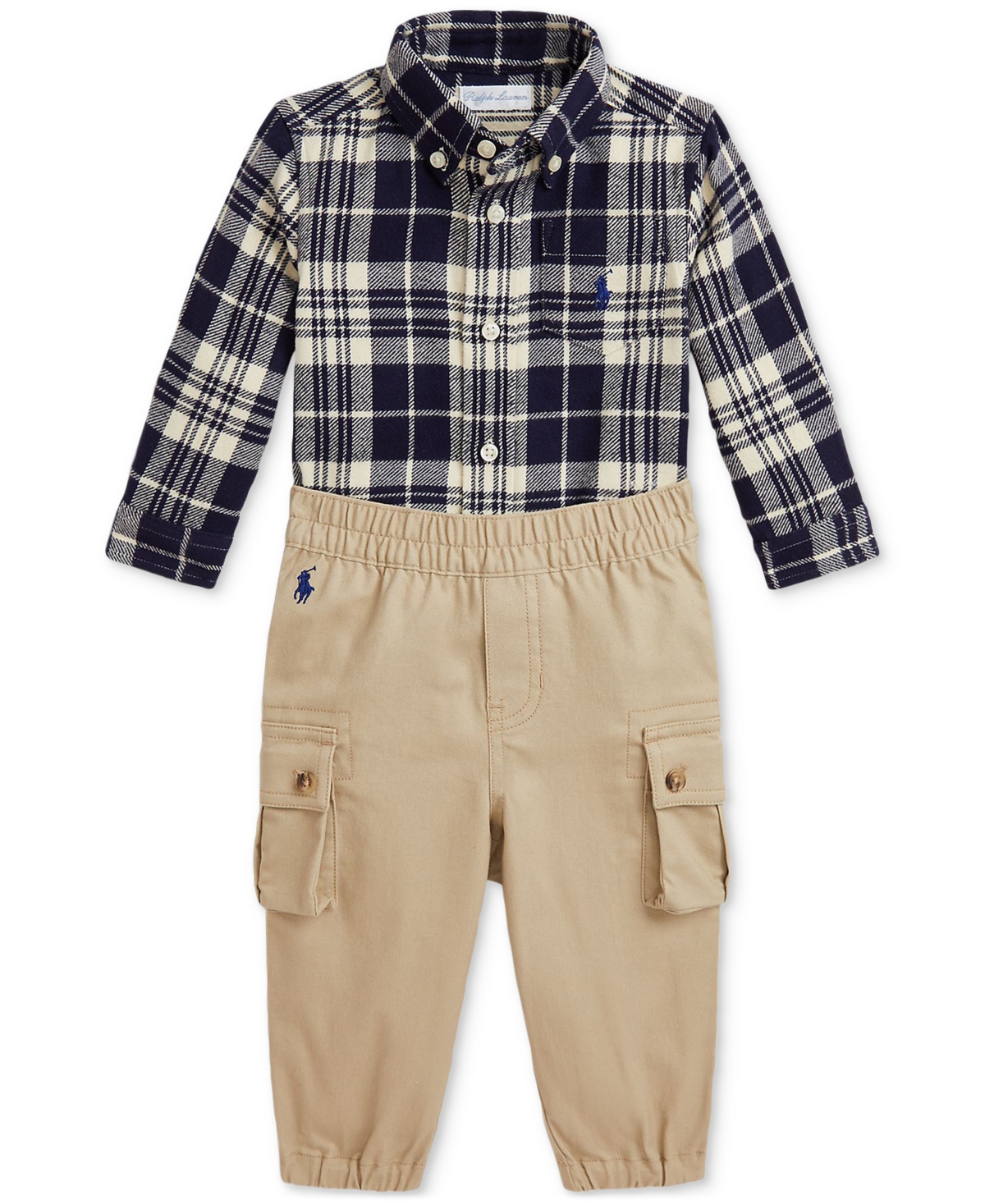 Polo Ralph Lauren Baby Plaid Shirt & Cargo Pants Set - Multi