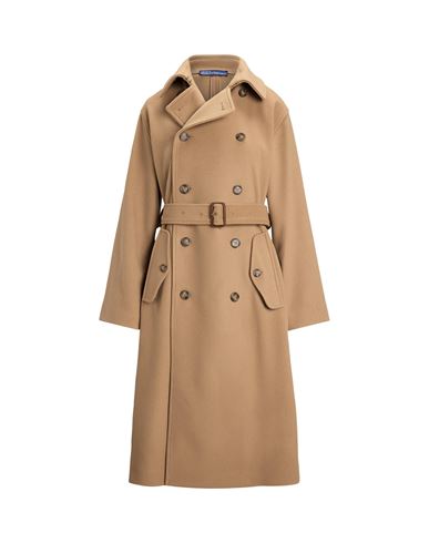 Polo Ralph Lauren Double-breasted Wool Melton Trench Coat Woman Coat Camel Size XS Wool