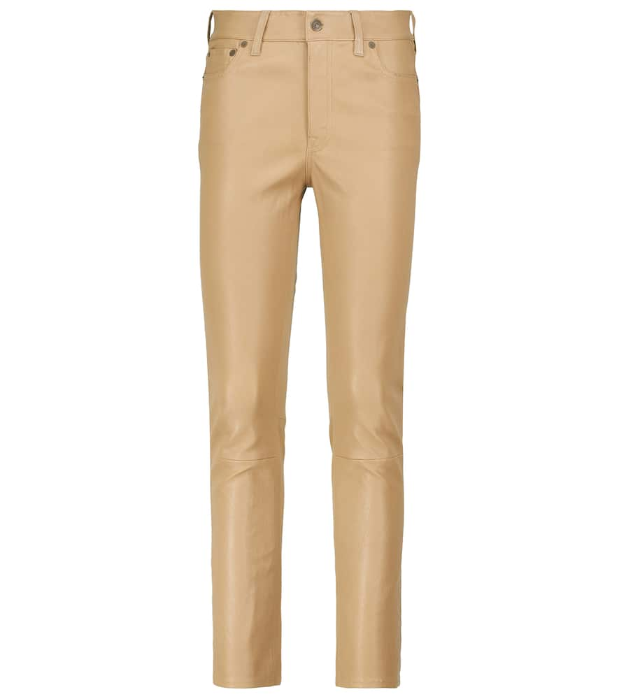 Polo Ralph Lauren High-rise slim leather pants