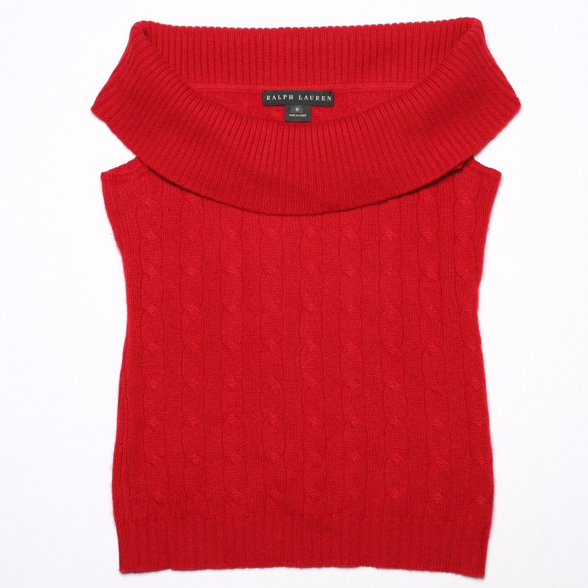 Polo Ralph Lauren x Ralph Lauren Ralph Laurent Red Cashmere Vest Tank Top Sleeveless Wide Neck, Women's (Size Medium)