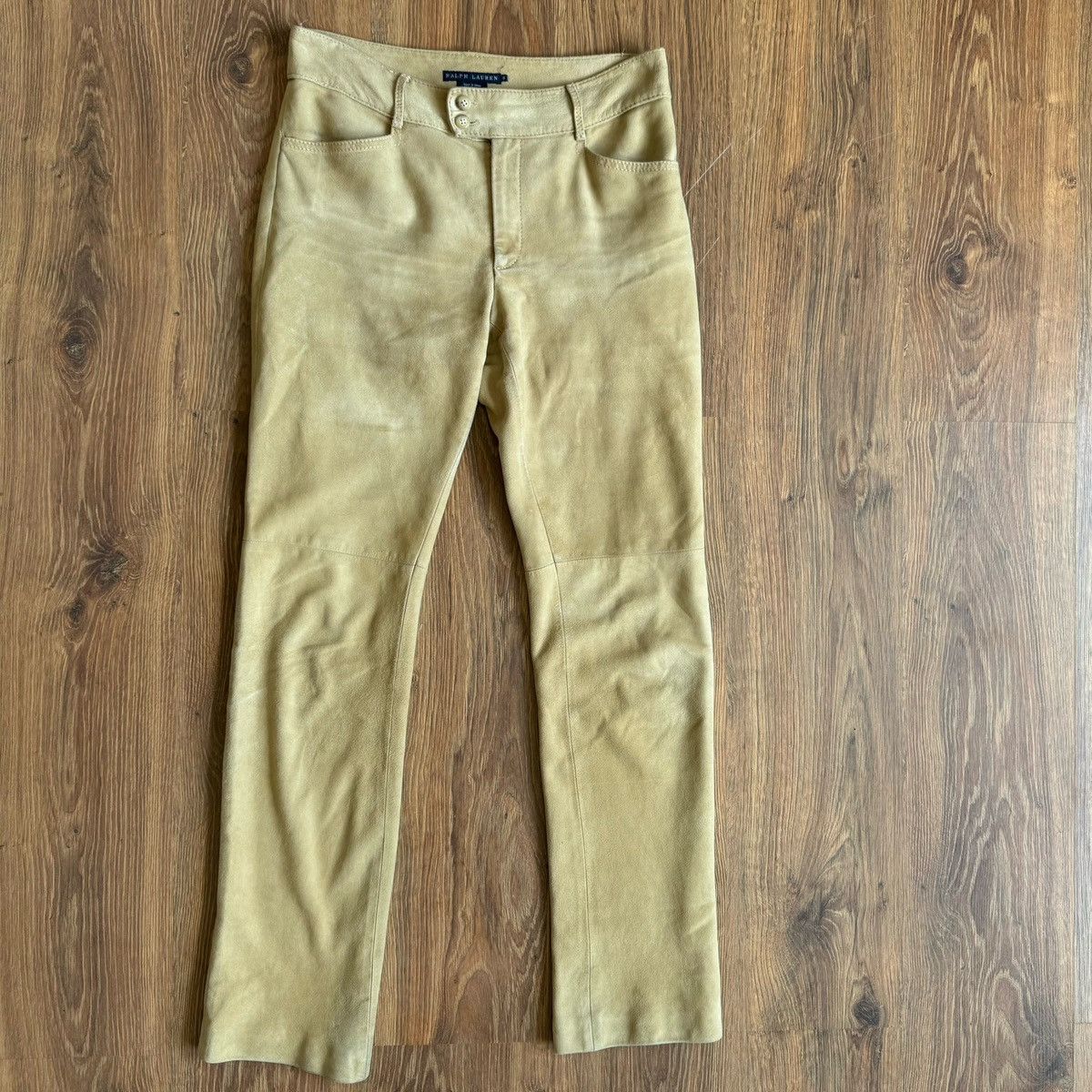 Polo Ralph Lauren x Ralph Lauren Vintage Ralph Laurent Suede Leather Pants Trousers Women'S in Beige, Women's (Size 30)