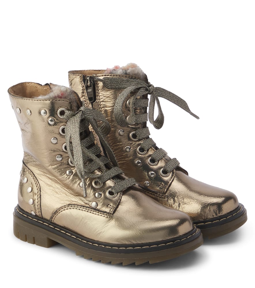 Pom d'Api Sid metallic leather combat boots