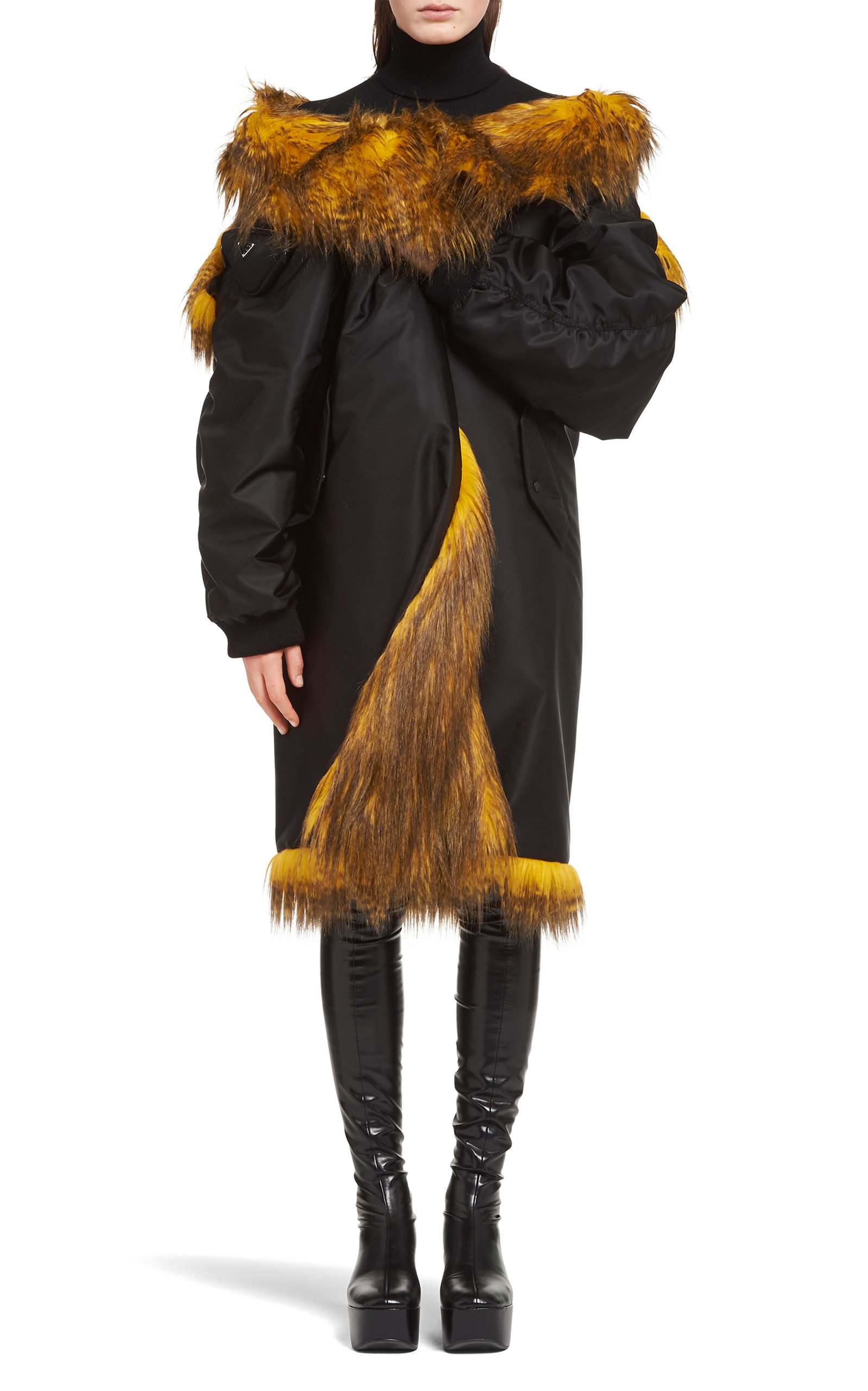 Prada - Faux Fur-lined Shell Jacket - Black - IT 44 - Moda Operandi