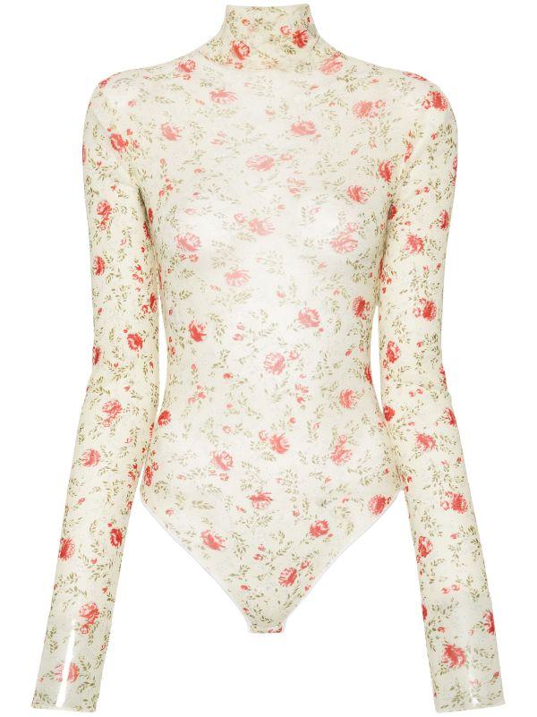 Prada Floral Mesh Bodysuit