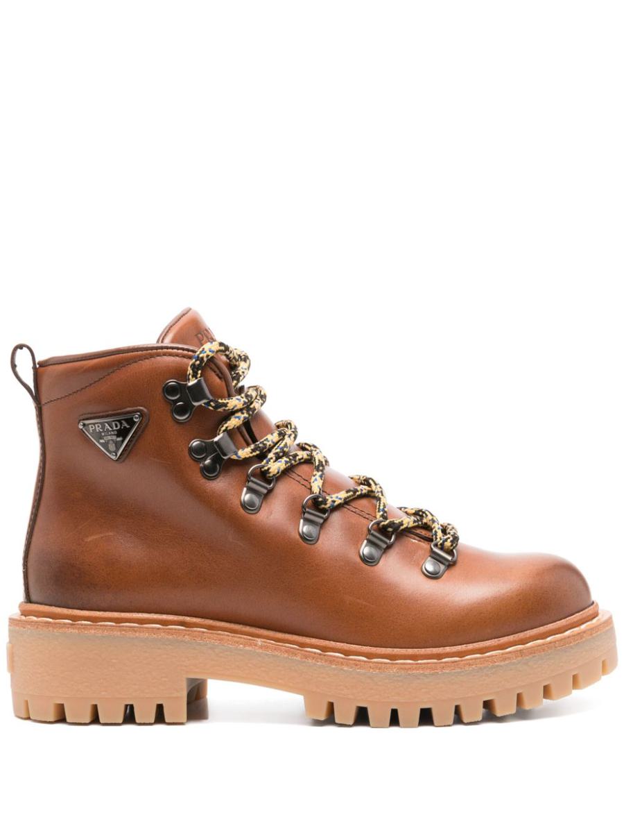 Prada Leather Lace-Up Boots