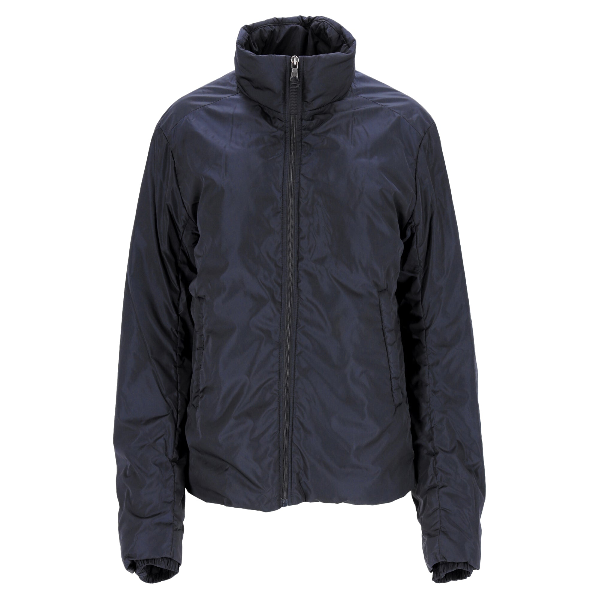 Prada Padded Down Jacket in Navy Blue Nylon