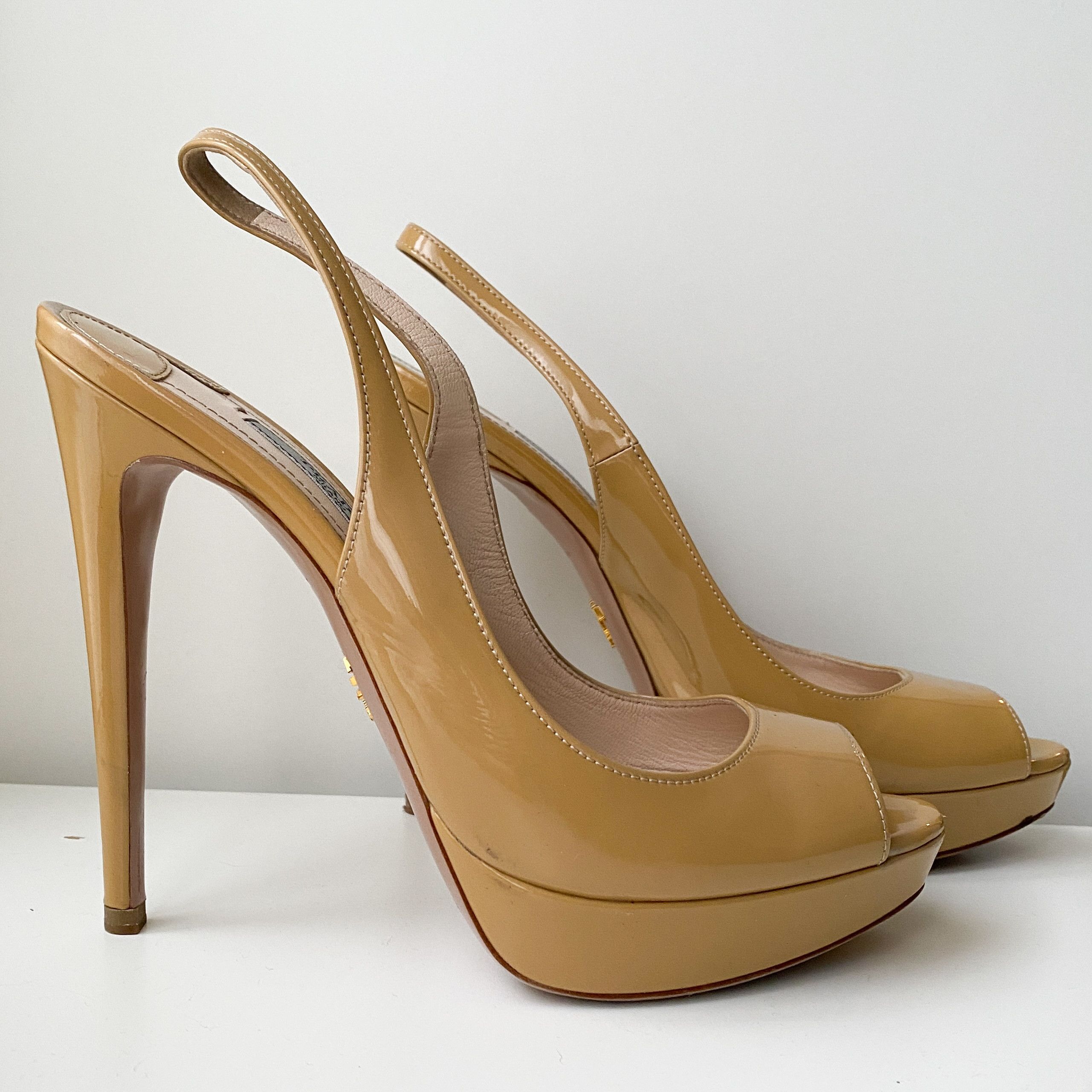 Prada Platform Pumps - Blush/beige/nude Shoes in Tan/Beige, Women's (Size 8)