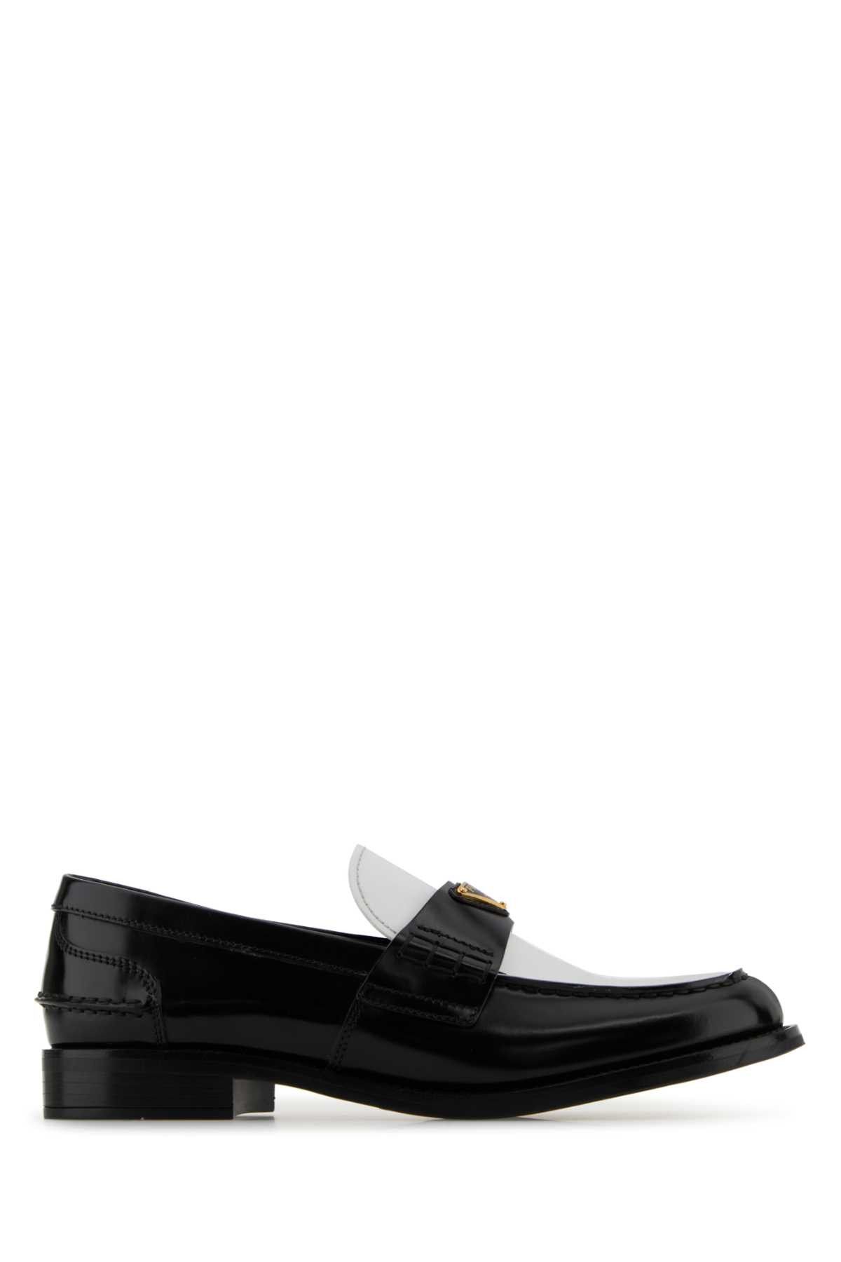 Prada Two-Tone Leather Loafers, Women's (Size 7)