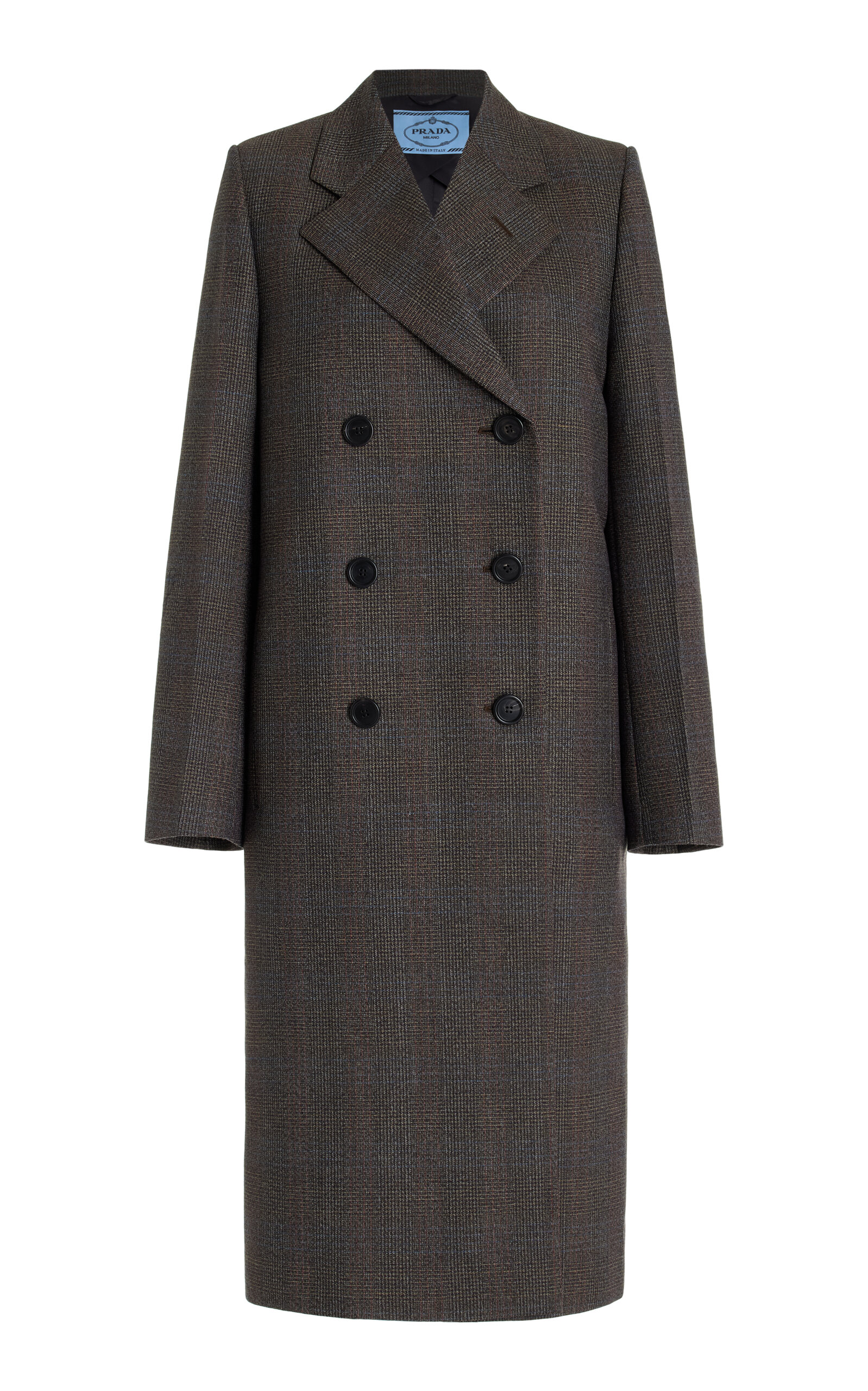 Prada - Wool Moulin Double-Breasted Coat - Grey - IT 38 - Moda Operandi