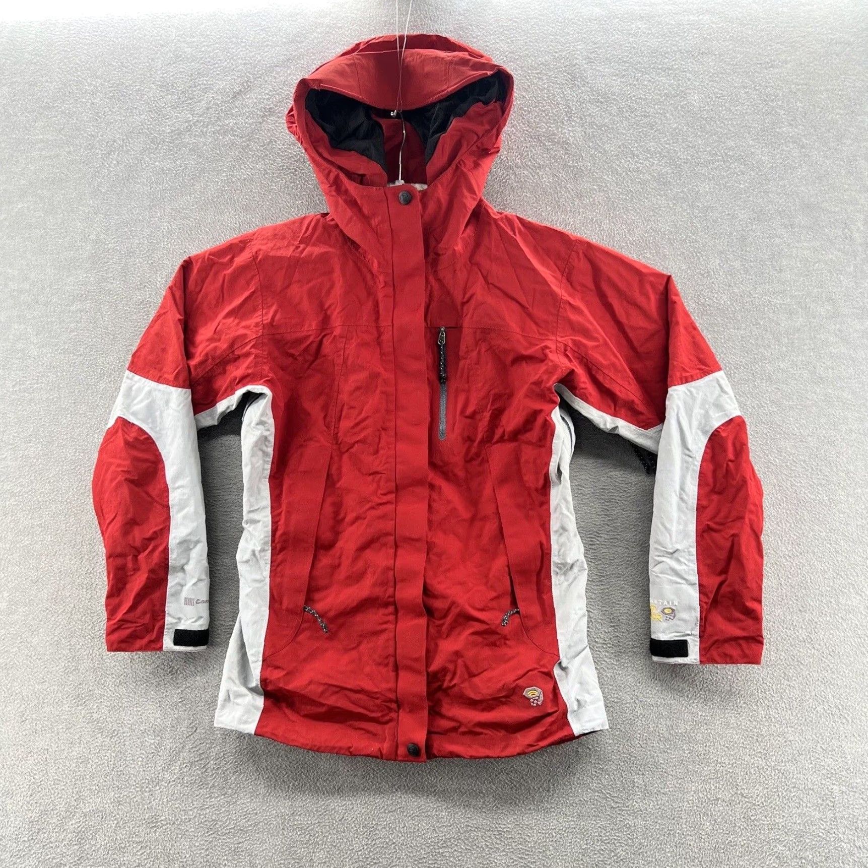 Premium Red Water Resistant Hooded Shell Parka Jacket For Women In Size Xs By Mountain Hardwear in White