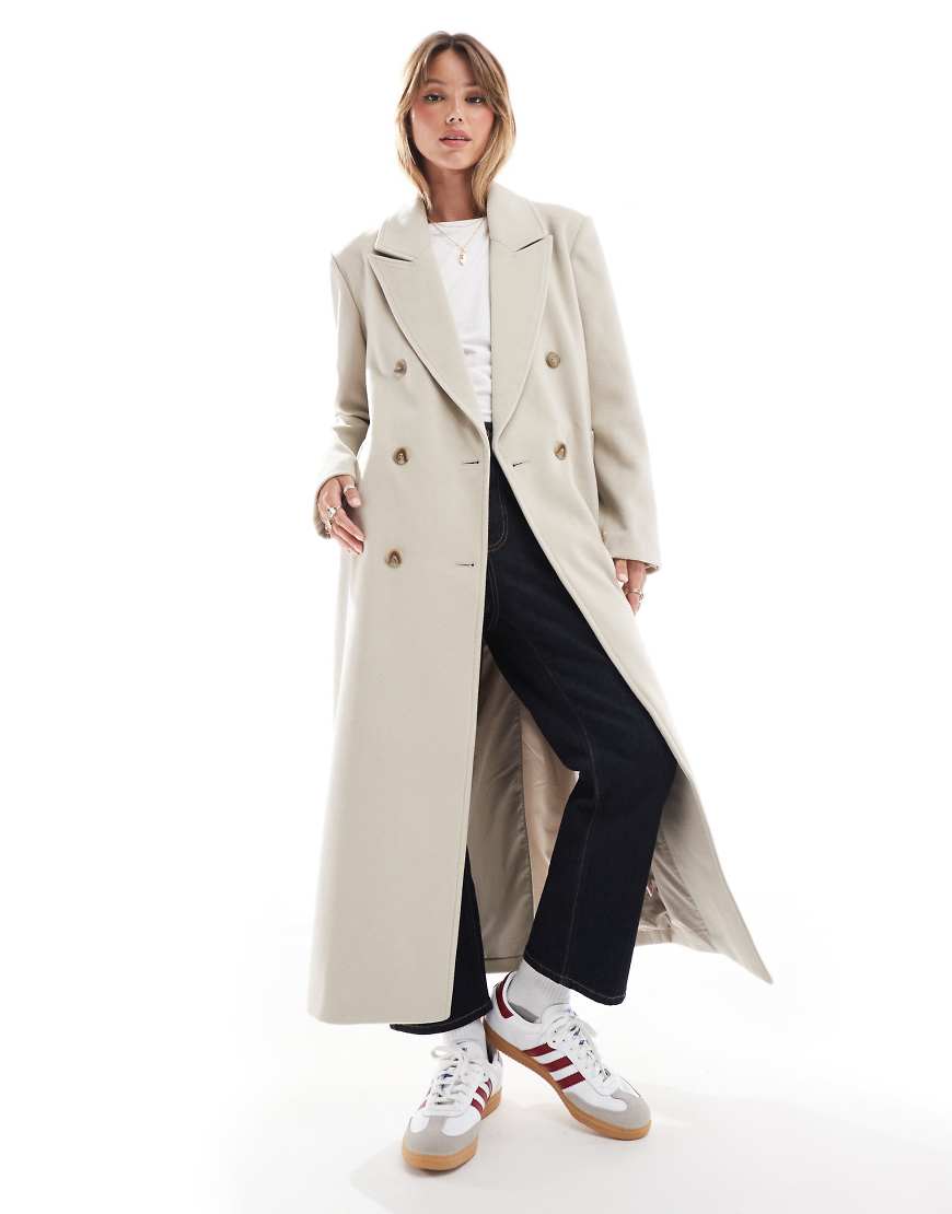 Pretty Lavish oversized tailored coat in chalk-White