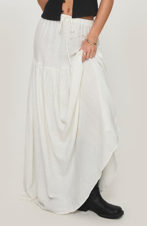 Princess Polly Tearose Tiered Maxi Skirt in White at Nordstrom, Size 6