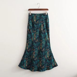 Print Mermaid Midi Skirt