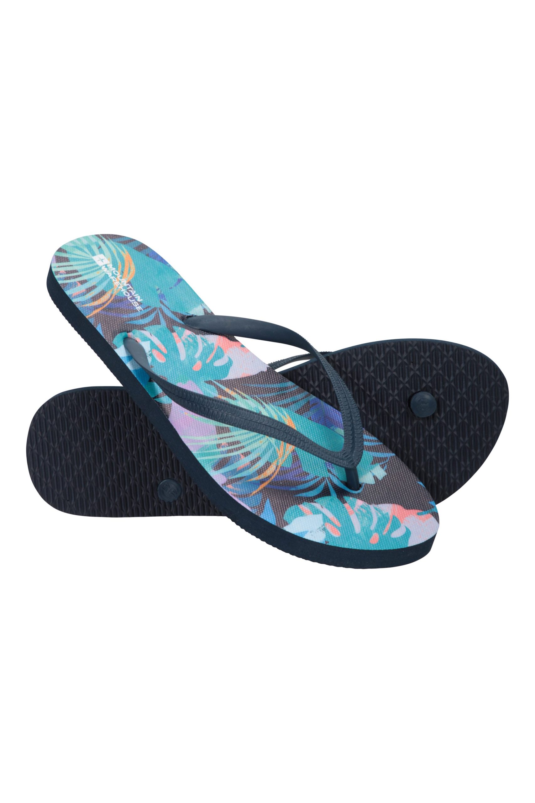 Printed Womens Beach Flip-Flops - Green