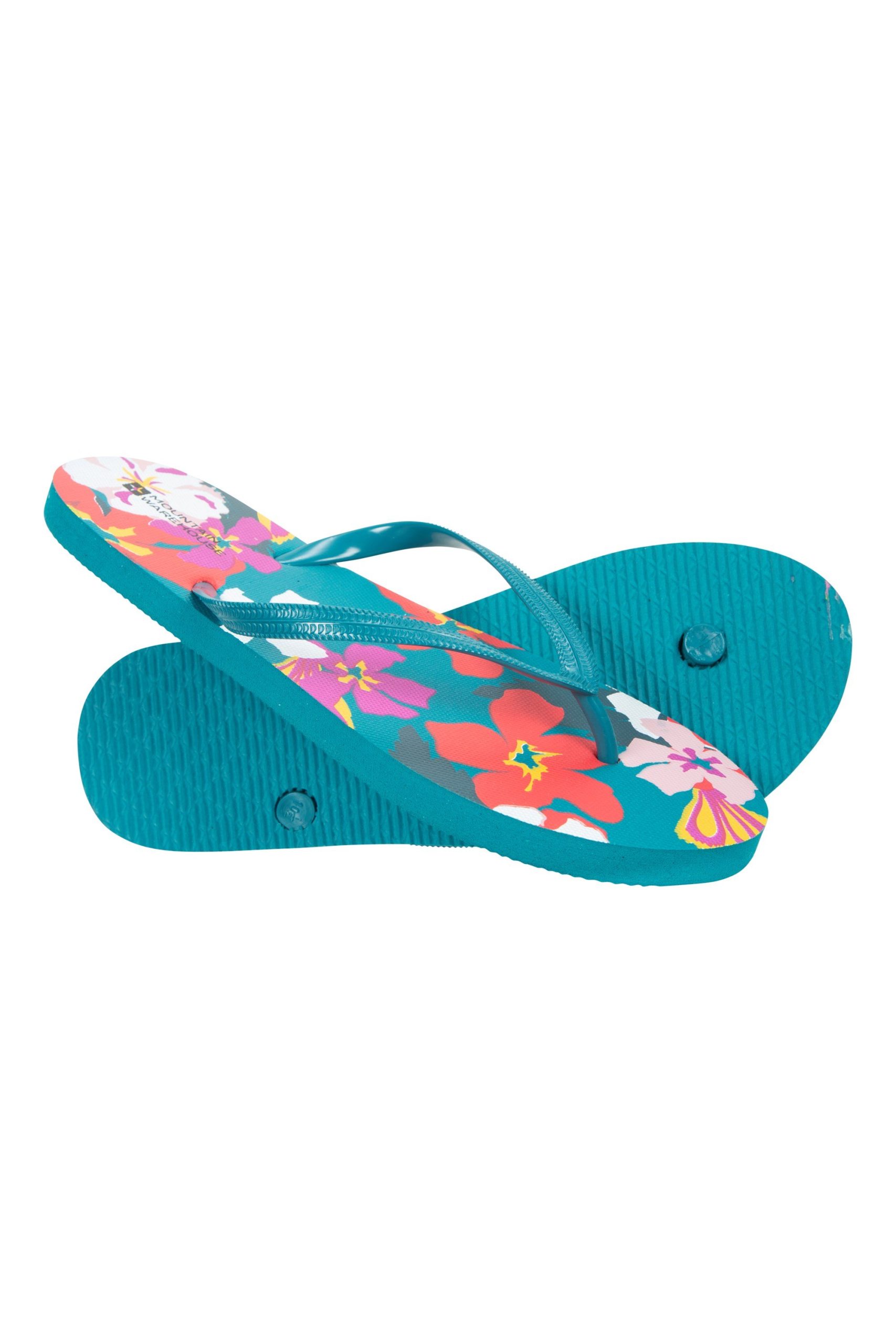 Printed Womens Beach Flip-Flops - Red