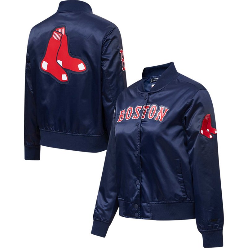 Pro Standard Boston Red Sox Satin Full-Snap Varsity Jacket Navy Blue, Medium - MLB Outerwear Adult/Youth at Academy Sports