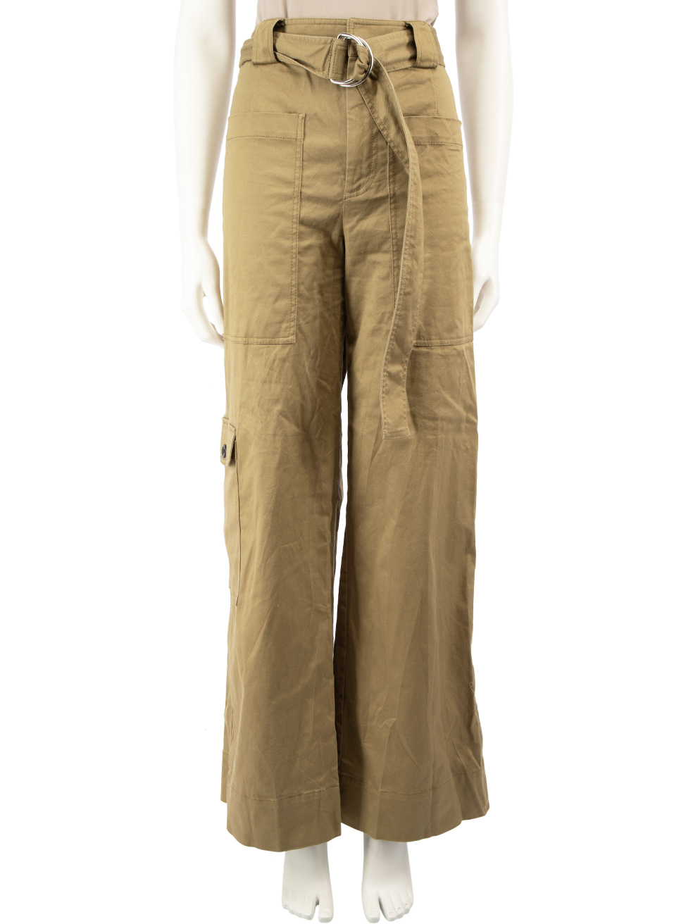 Proenza Schouler Khaki Belted Cargo Trousers