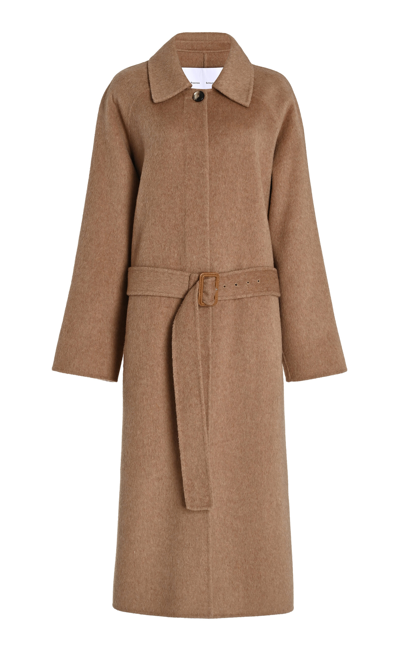 Proenza Schouler White Label - Juliette Brushed Wool-Blend Coat - Brown - M - Moda Operandi