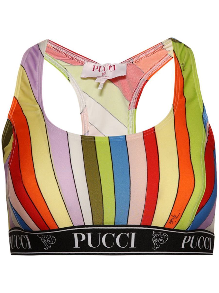 Pucci Iris-Print Crop Top Clothing