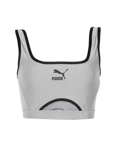 Puma Dare To Crop Top Woman Top Light grey Size XS Nylon, Elastane