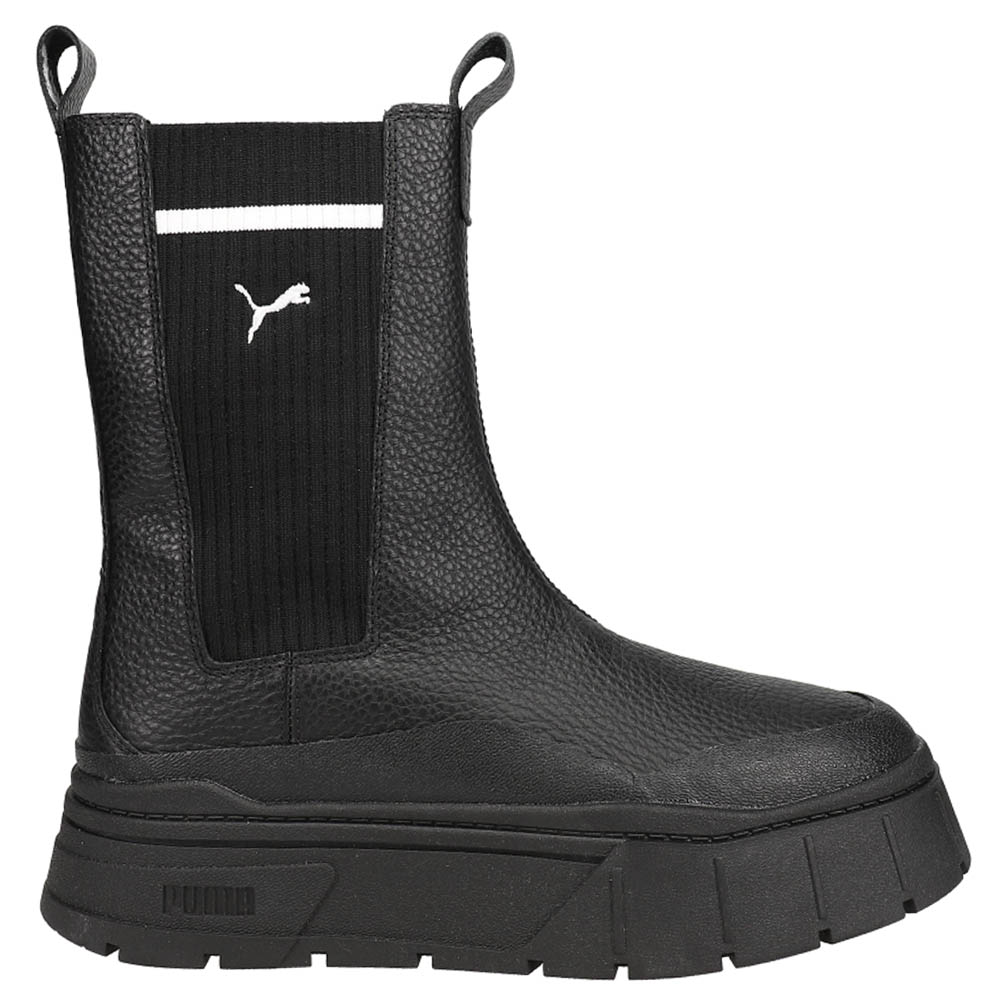 Puma Mayze Stack Round Toe Pull On Platform Chelsea Boots