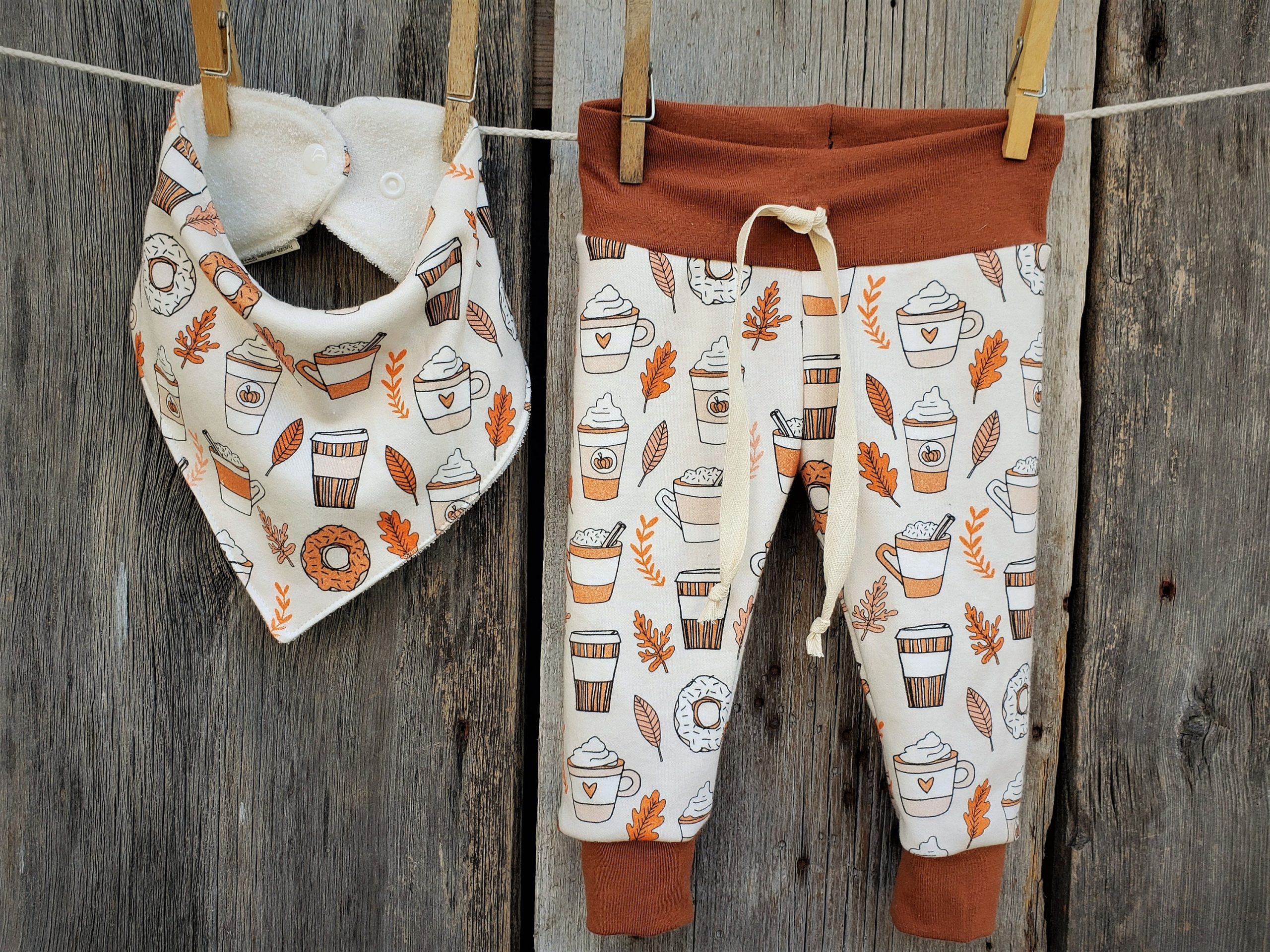 Pumpkin Spice Baby Clothes, Organic Fall Outfit, Gender Neutral Baby, Organic Leggings, Joggers