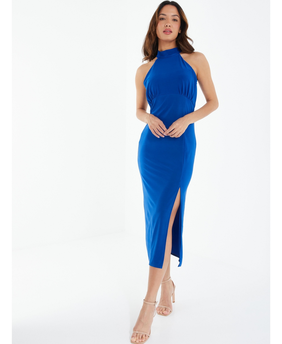 Quiz Women's Royal Blue Halter Neck Midi Dress - Blue