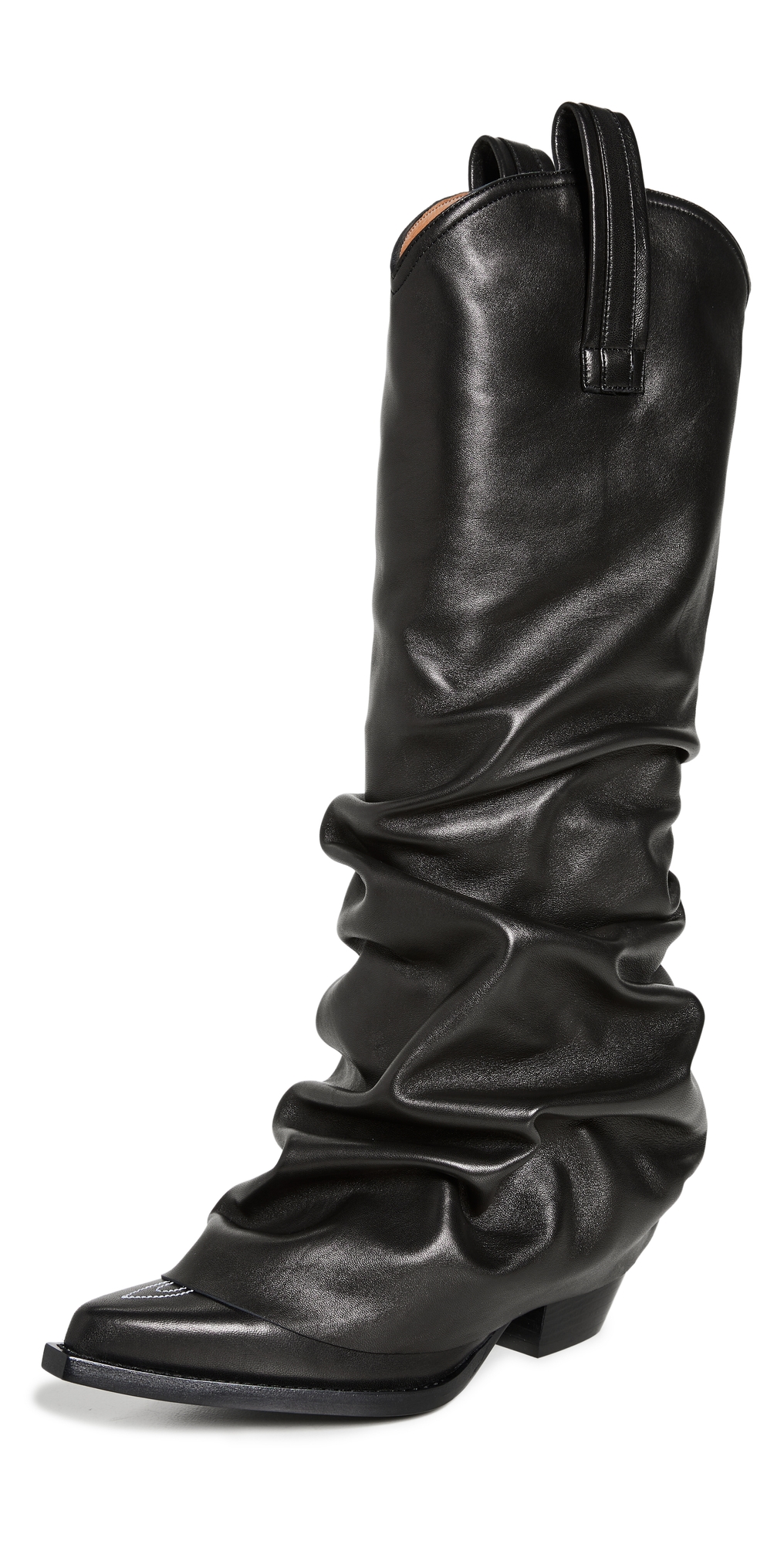 R13 Mid Cowboy Boots Black Leather 36