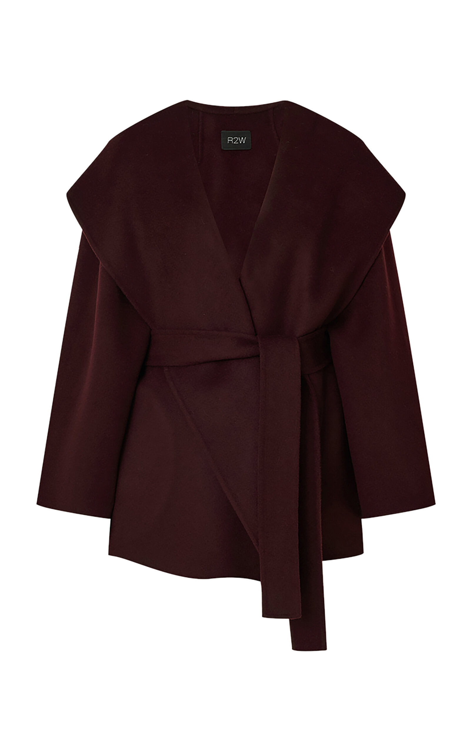 R2W - Hooded Wool Half Coat - Burgundy - OS - Only At Moda Operandi