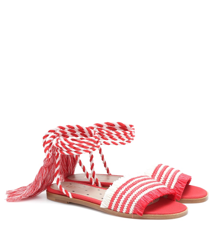 RED(V) Raffia sandals