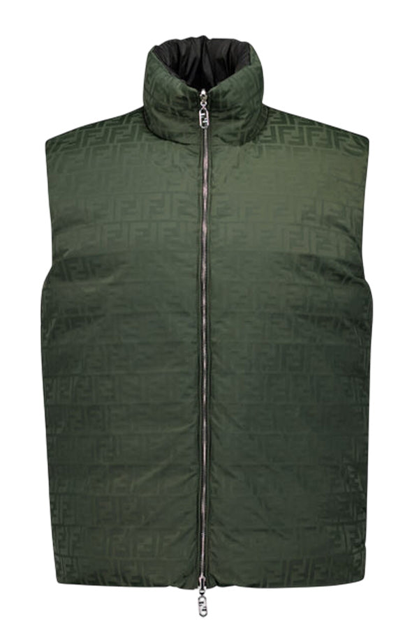 REVERSIBLE NYLON GILET PUFFER JACKET