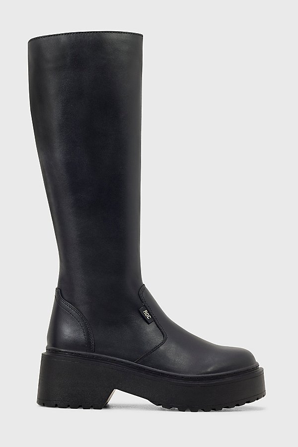 ROC Boots Australia ROC Troupe Leather Knee-High Platform Boot in Black, Women's at Urban Outfitters