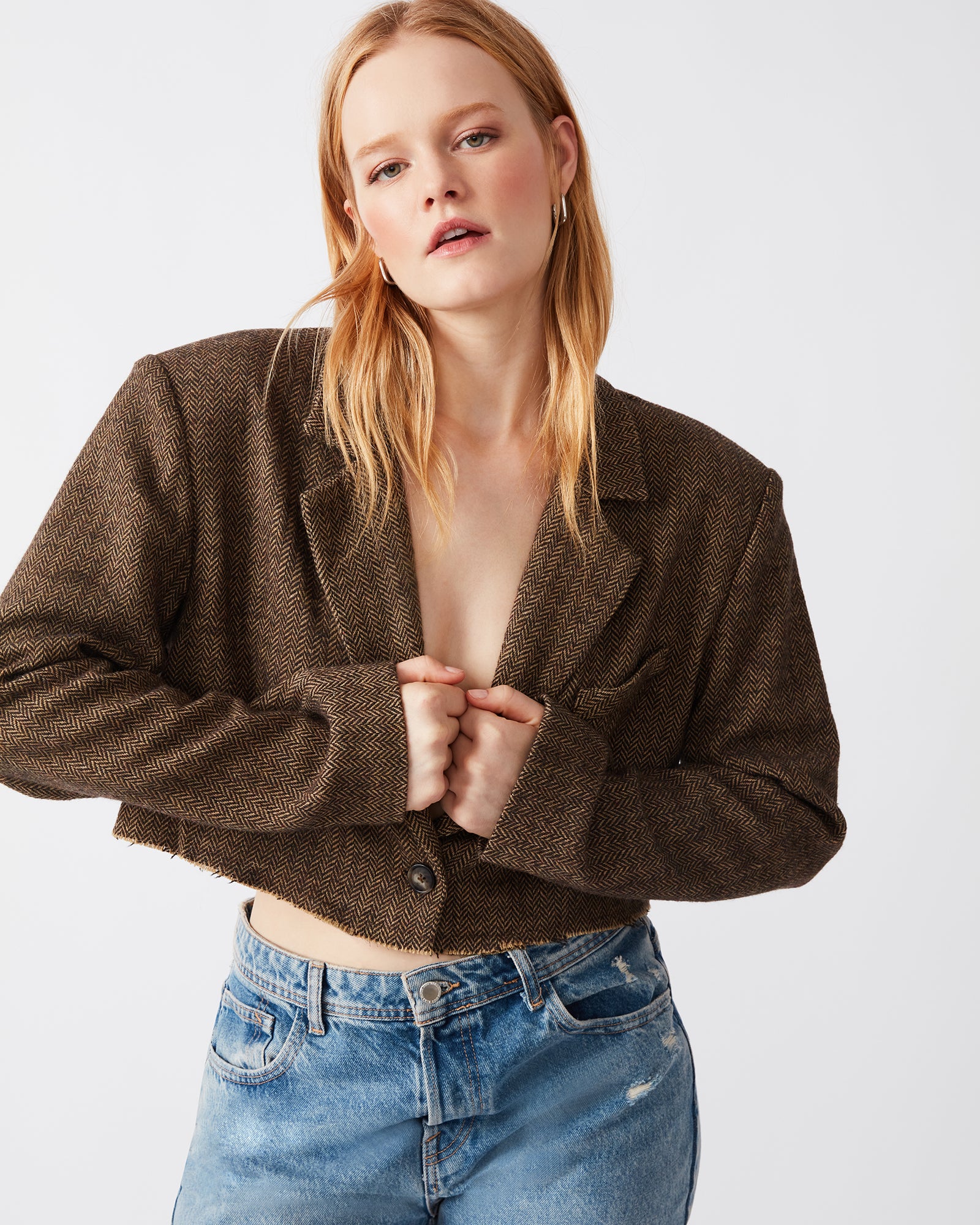 RUPI CROPPED BLAZER BROWN