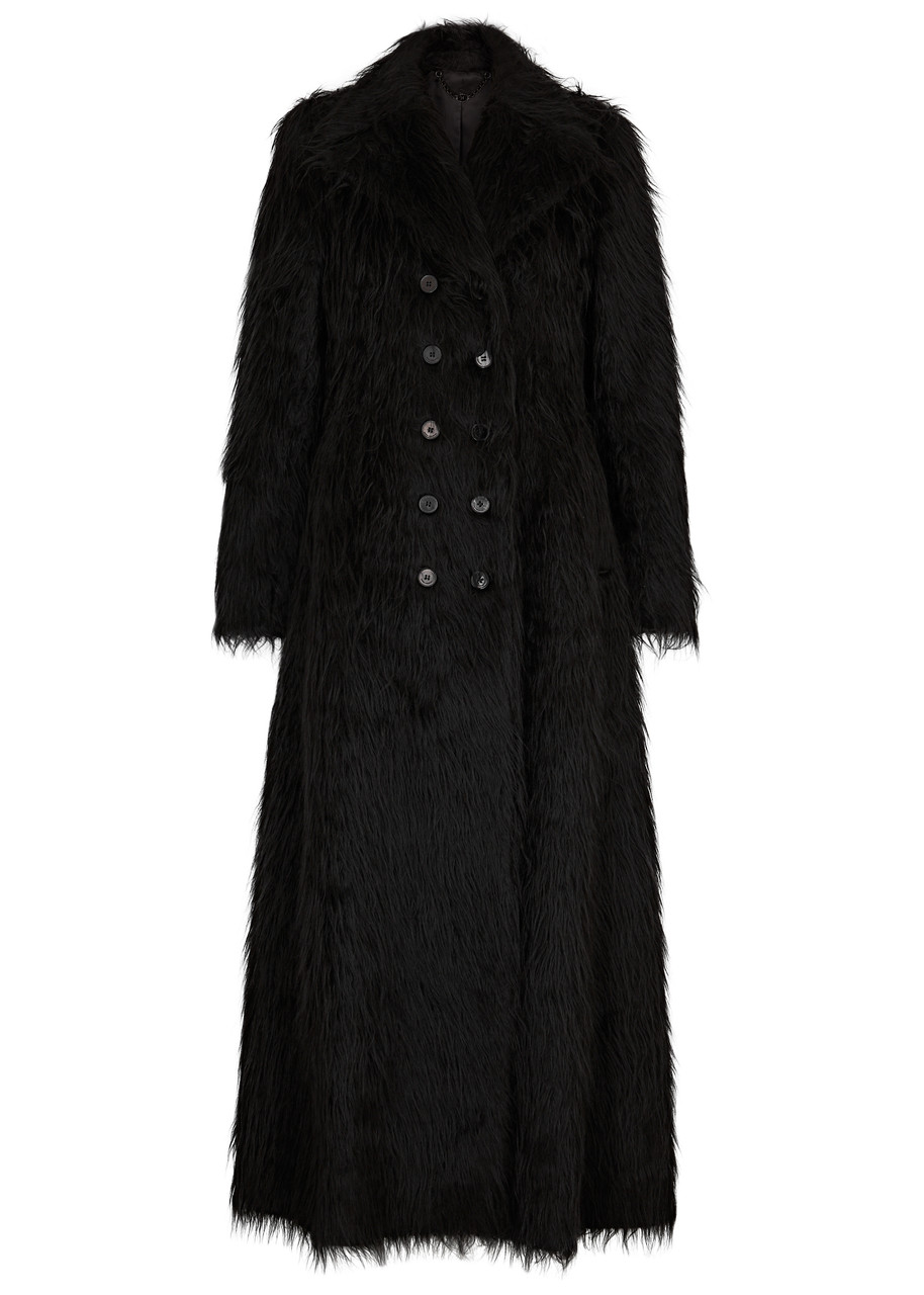 Rabanne Double-breasted Alpaca-blend Coat - Black - 40 (UK12 / M)