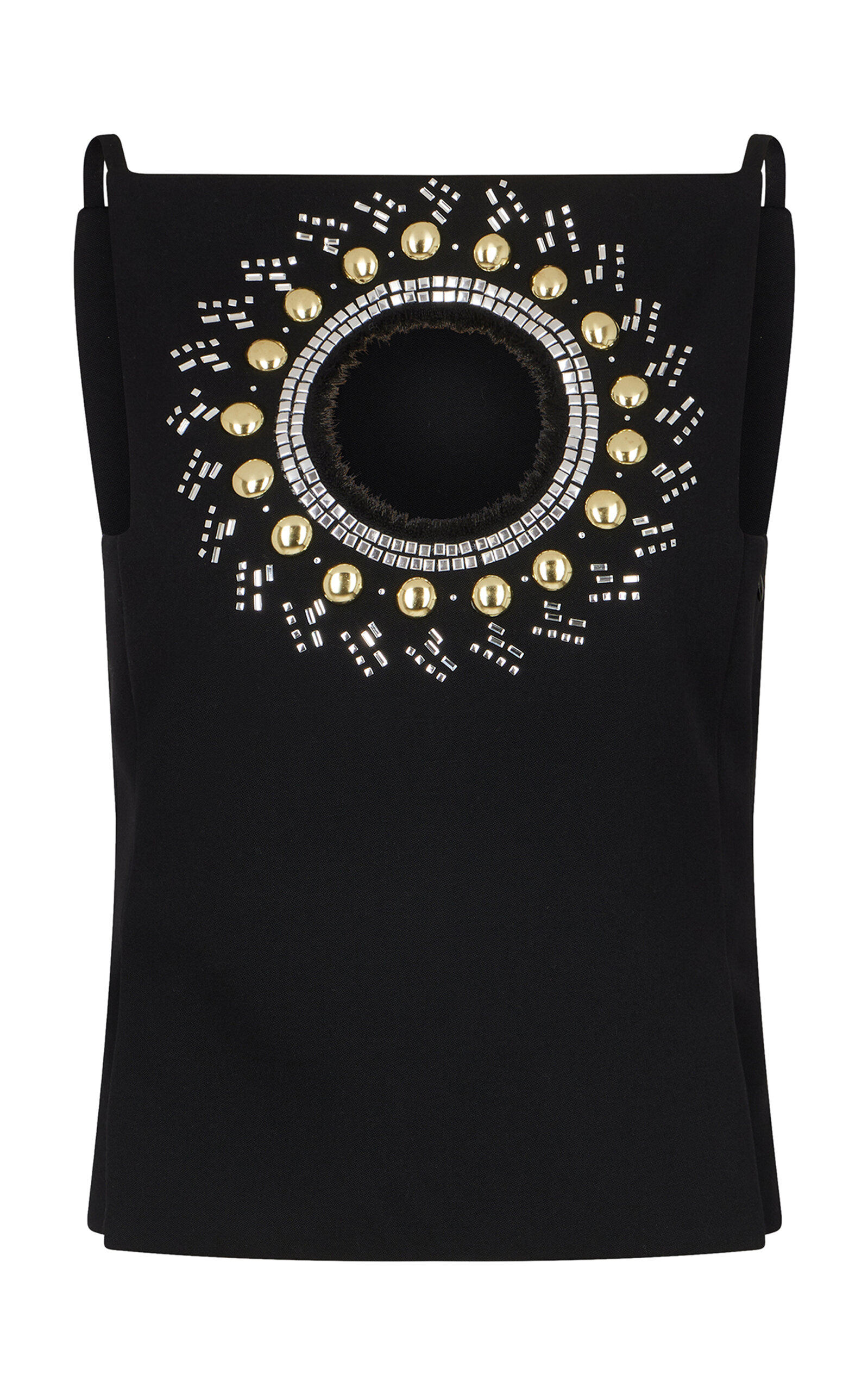 Rabanne - Embellished Cutout Wool Tank Top - Black - FR 42 - Moda Operandi