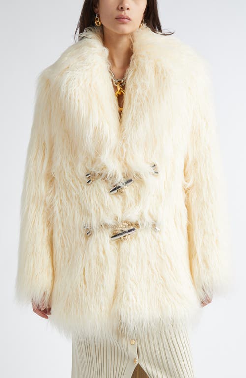 Rabanne Faux Shearling Duffle Coat in Ivory at Nordstrom, Size 10 Us