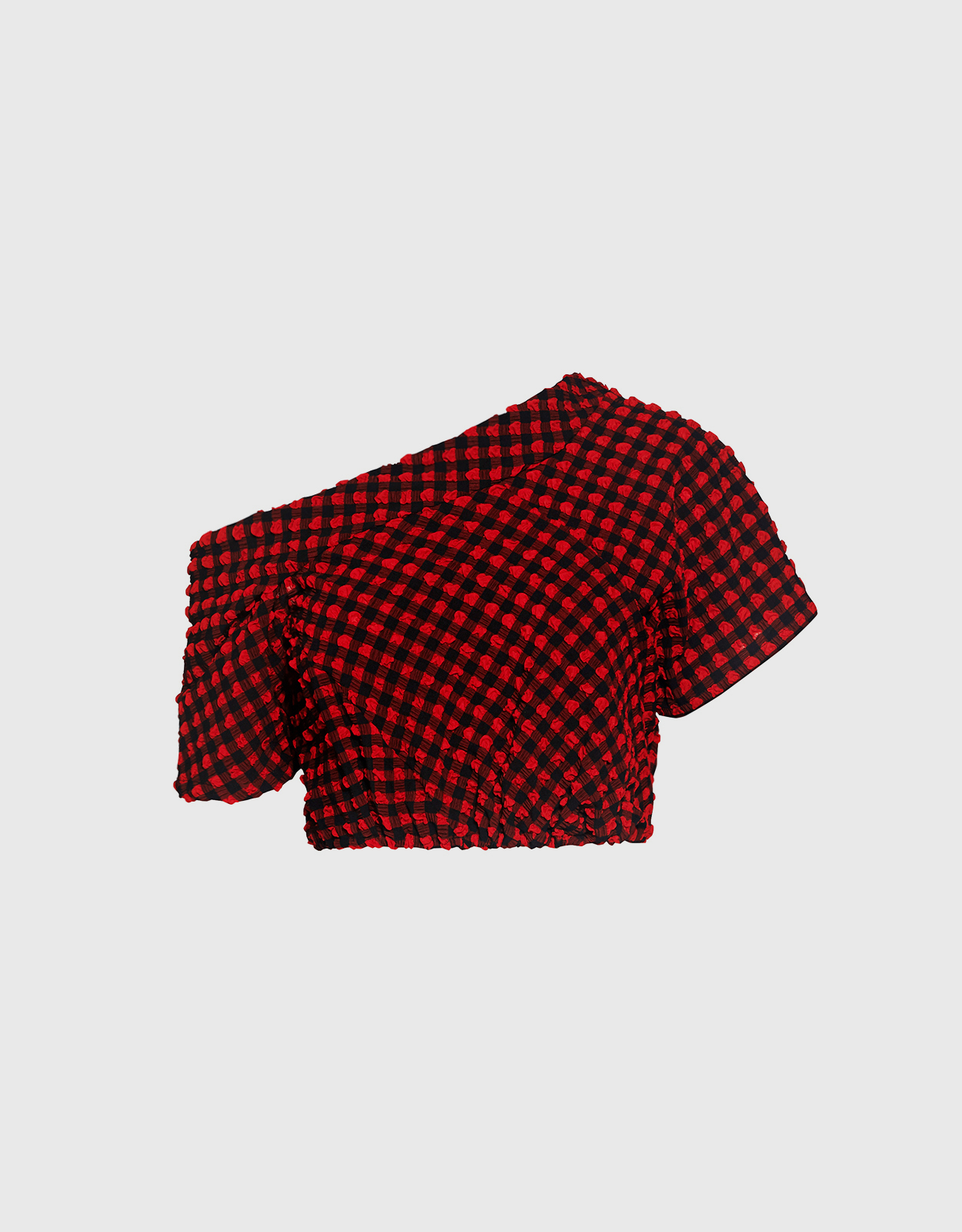 Rachel Comey Pout Off-the-Shoulder Gingham Cropped Top - 0