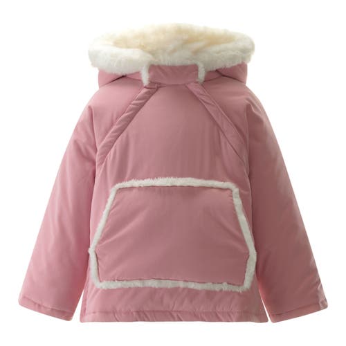 Rachel Riley Pink Faux Fur Trim Coat at Nordstrom, Size 7 Uk