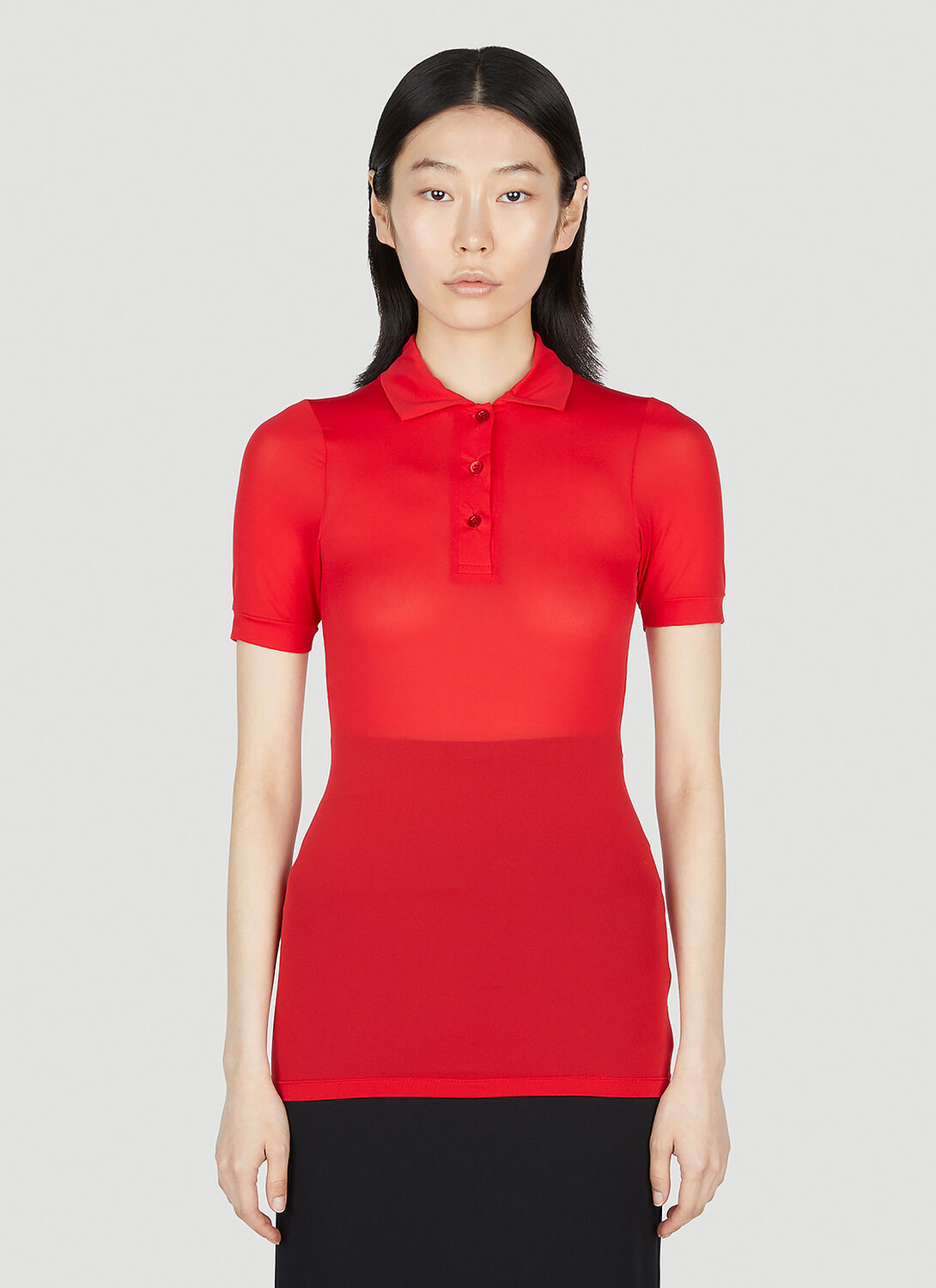 Raf Simons Stocking Polo Top - Woman Tops Red S