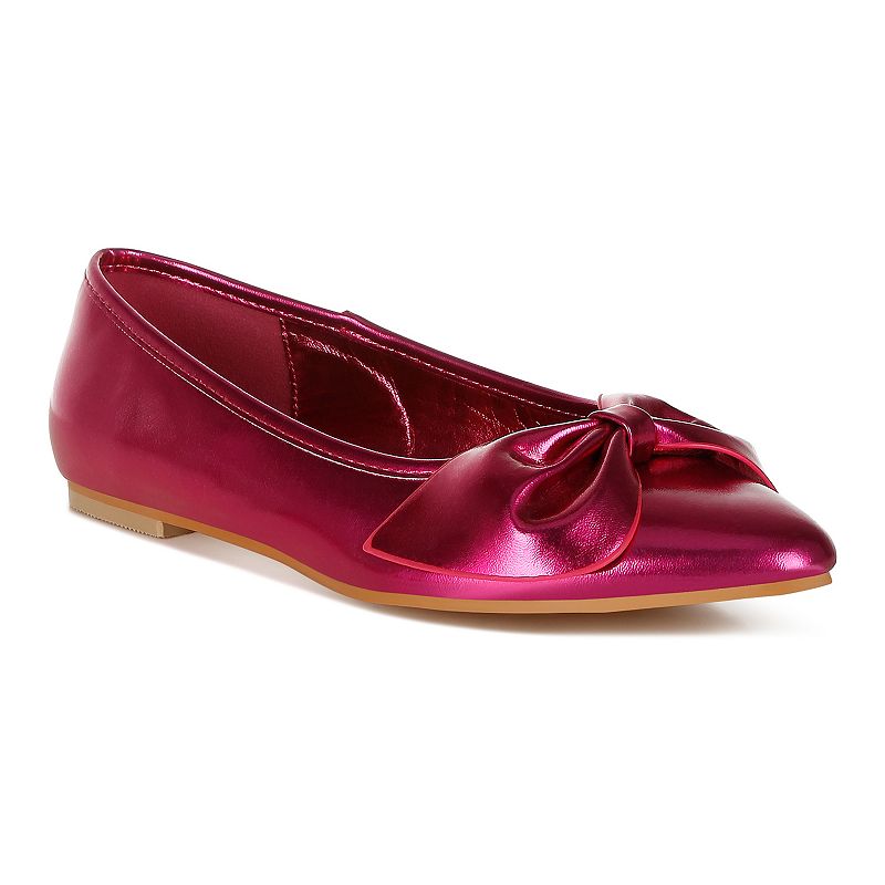 Rag & Co Bromelia Women's Metallic Ballet Flats, Size: 5, Pink